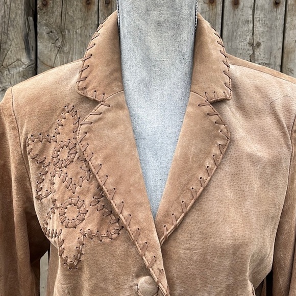 π«HP X 2π« COLDWATER CREEK TAN LEATHER COAT (M) - Picture 3 of 10